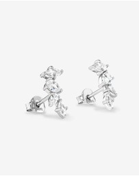 Michael Hill - Cubic Zirconia Vine Stud Earrings in Sterling Silver