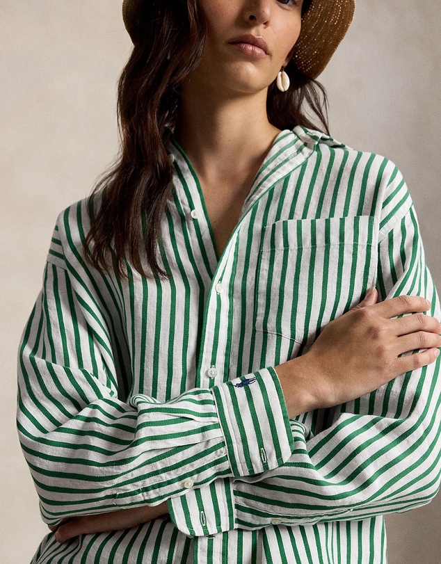 Polo Ralph Lauren - Oversize Fit Striped Linen-Cotton Shirt