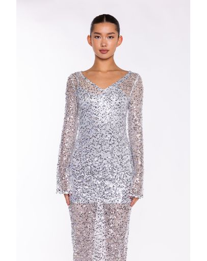 SILVER SEQUIN MESH