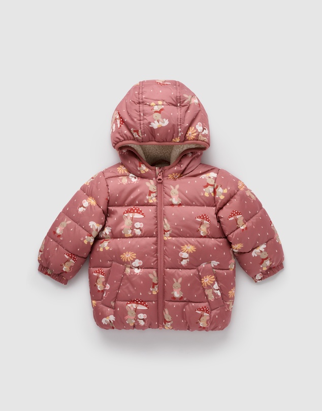 Purebaby - Shearling Lined Puffer Jacket -Kids-Babies
