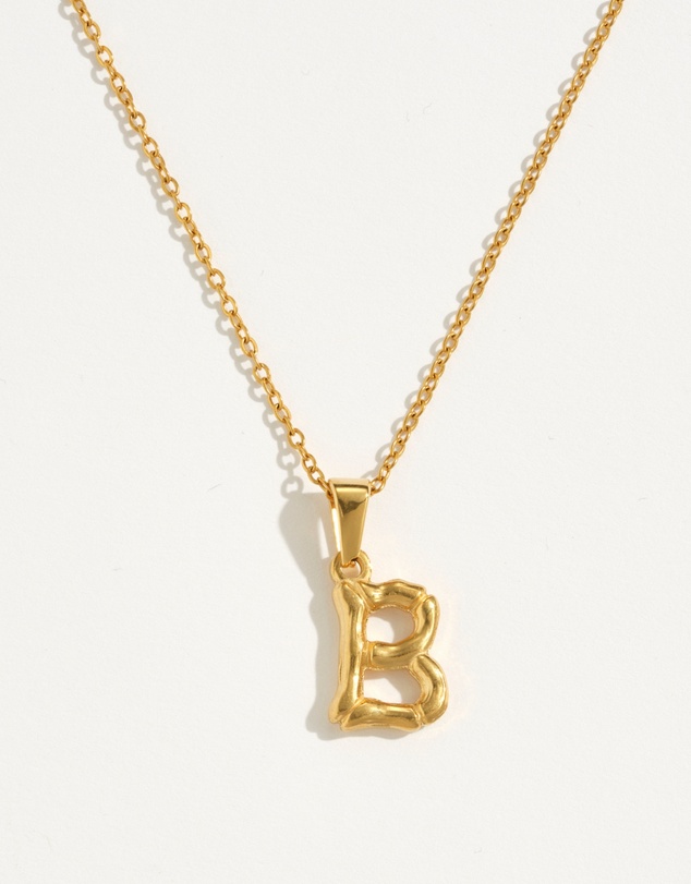 Reliquia Jewellery - B Initial Gold Charm Necklace