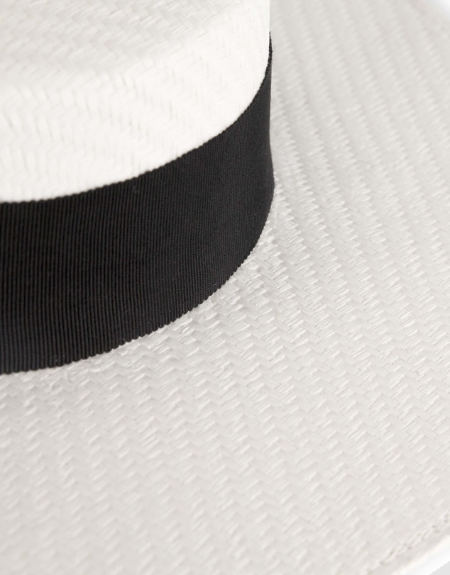 Max Alexander - White and Black Boater Hat