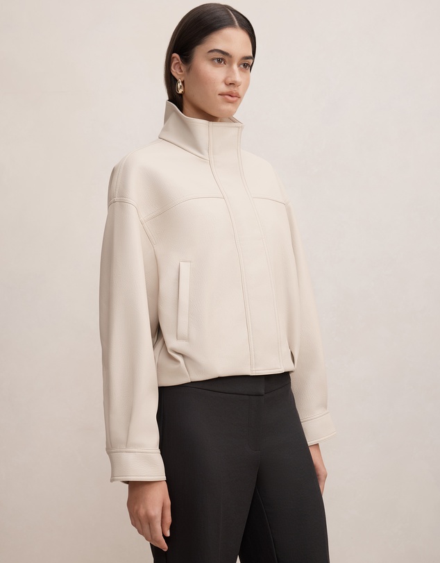 Forever New - Shay Faux Leather Funnel Neck Bomber Jacket