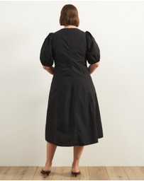Atmos&Here Curvy - Ally Cotton Puff Sleeve Midi Dress