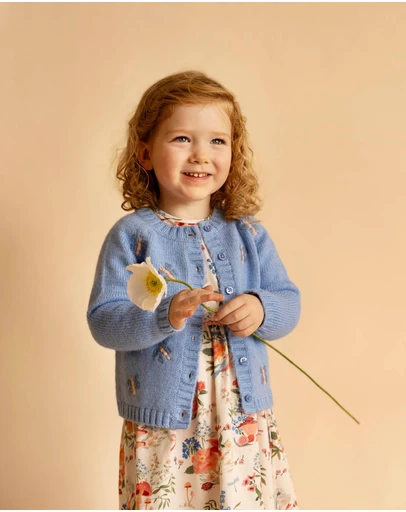 Fox & Finch - Wild Garden Hand Embroidered Cardigan - Babies