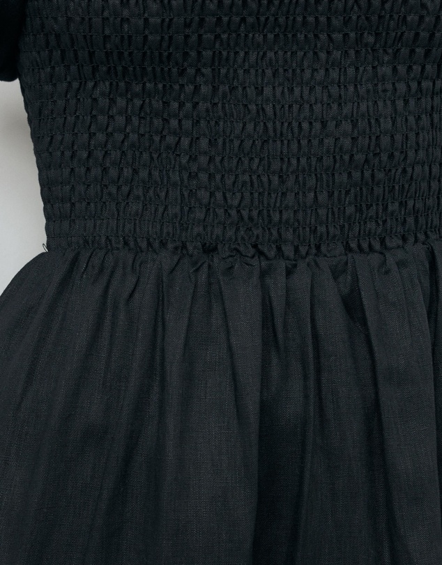 AERE - Olana Shirred Linen Midi Dress