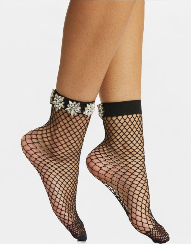 High Heel Jungle - Crystal Couture Fishnet Socks