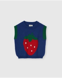 Goldie + Ace - Jumbo Strawberry Knit Vest - Babies-Kids
