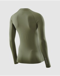 SKINS - SKINS Compression Women's Series-2 Gym Clothing Long Sleeve Top Khaki