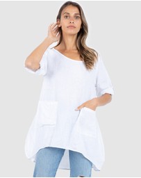 CAMIXA - Federica Linen Tunic Top
