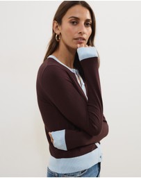 Atmos&Here - Shani Lightweight Knit Cardigan with Contrast Trim