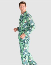 Sant And Abel - Men's Martinique® Green Banana Leaf Long PJ Set