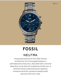 Fossil - Neutra Gun-Metal Chronograph Watch