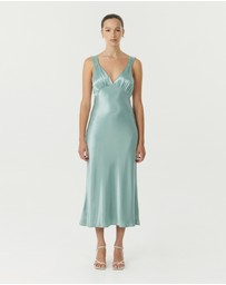 Third Form - Satin Gather Bra Bias Slip Dress