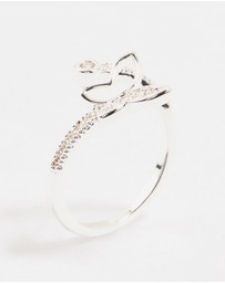 Lovisa - Silver Plated Butterfly Cubic Zirconia Wrapped Ring