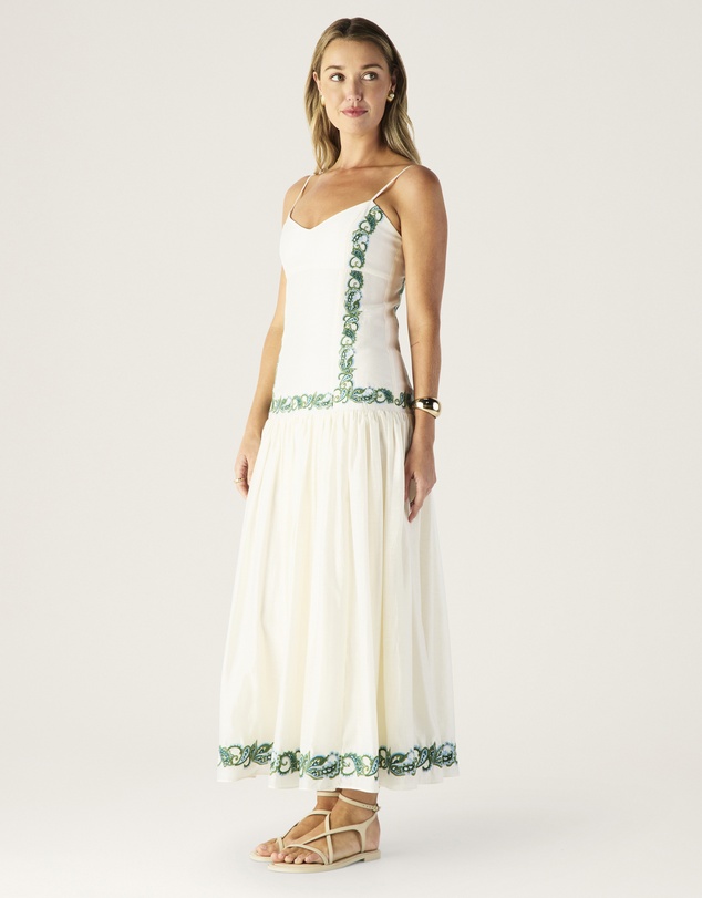 MOS The Label - Porto Embroidery Strappy Dress