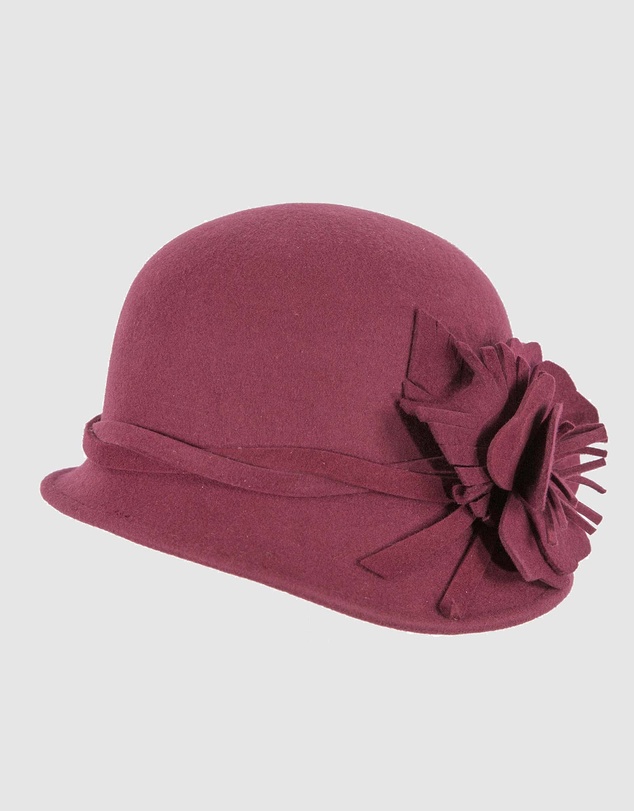 Max Alexander - Winter Felt Wine Cloche Hat