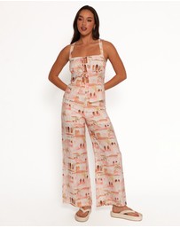 Petal & Pup - Devina Pants - Tan Print