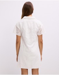The Fated - Quinn Broderie Collared Mini Dress