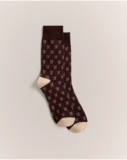 Trenery - Monogram Sock in Espresso