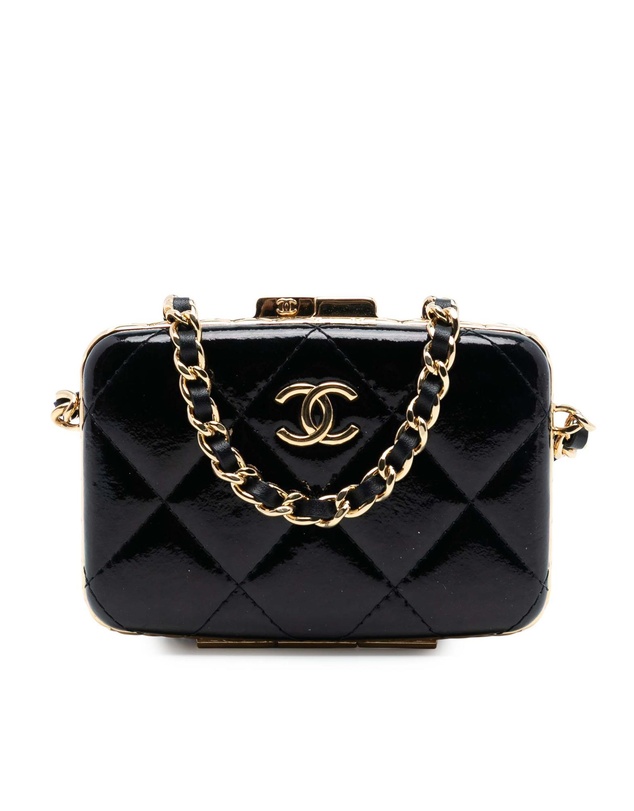 Pre-Loved by Azura Reborn - Pre-Loved Small Glazed Goatskin Box With Chain