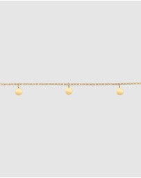 Elli Jewelry - Necklace Choker Plate Pendant Boho Style in 925 Sterling Silver Gold Plated