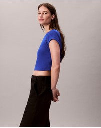 Calvin Klein Jeans - Monogram Logo Ribbed Baby Tee