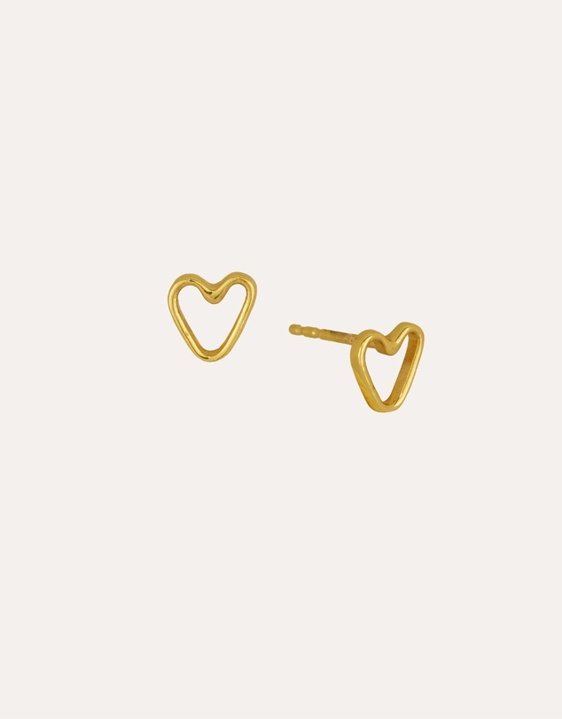 Ottoman Hands - Outline Heart Stud Earrings