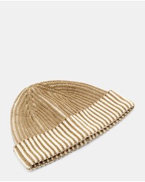 Morgan & Taylor - Sarina Ribbed Knit Beanie in Beige