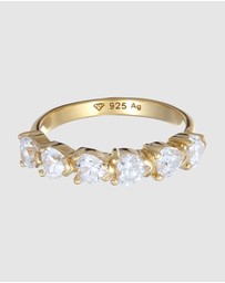 Elli Jewelry - Ring Crystal Heart 925 Sterling Silver Gold-Plated