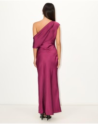 Dazie - Current Asymmetric Neckline Maxi Dress