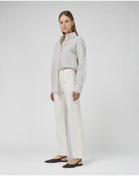 DRICOPER DENIM - Misika Ivory Flare Leg Trousers