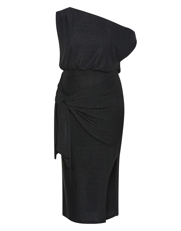 City Chic - Plus size Paloma Metallic Midi Dress - black