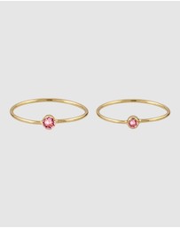 Elli Jewelry - Ring Set Crystal 925 Sterling Silver Gold-Plated