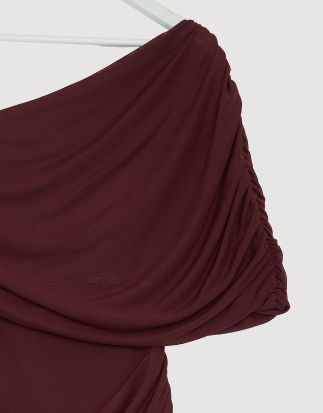 Revibe - Repaired CHANCERY Margot One Shoulder Drape Maxi Dress - AU 12