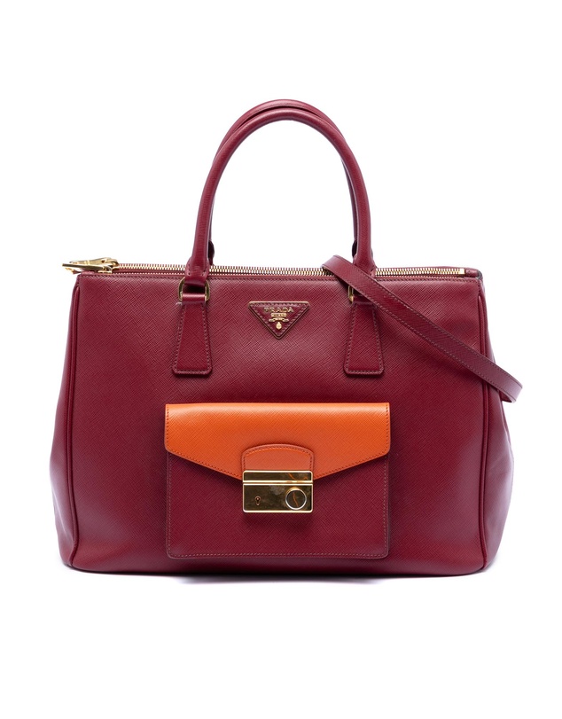 Pre-Loved by Azura Reborn - Pre-Loved Saffiano Lux Galleria Double Zip Front Pocket Satchel