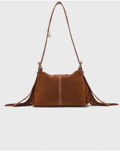 Maje - Topstitched Suede Miss M Mini Bag