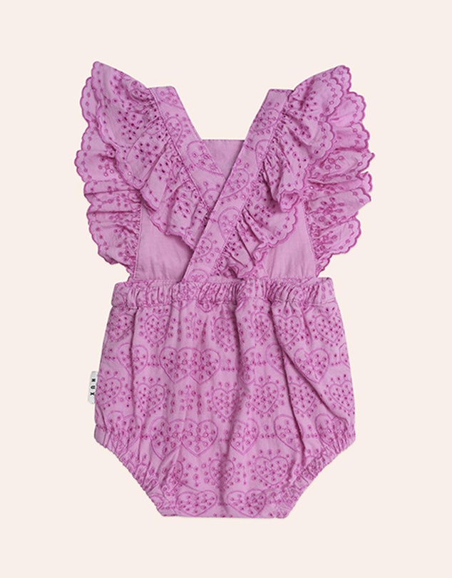 Huxbaby - Frilly Broderie Playsuit - Babies