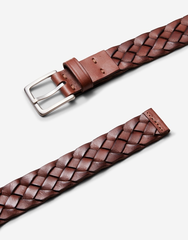 Calibre - Soft Braided Leather Belt Tan