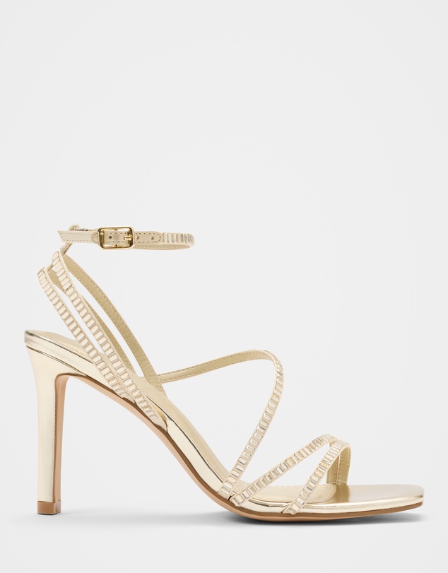 Forever New - Crystal Jewelled Asymmetrical Strap Sandals
