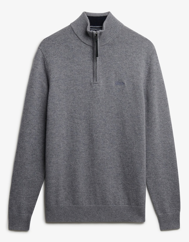 Superdry - Wool Blend Half Zip Slim Fit Jumper