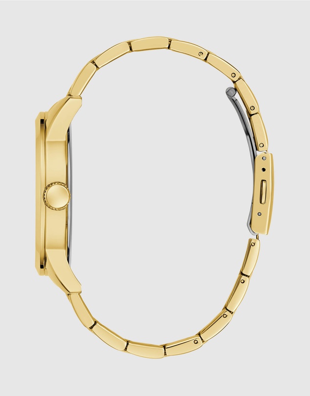 GUESS - Guess Gents and Ladies Set - Badge Gold-Tone Analogue & Fame Ladies Gold Tone Analogue