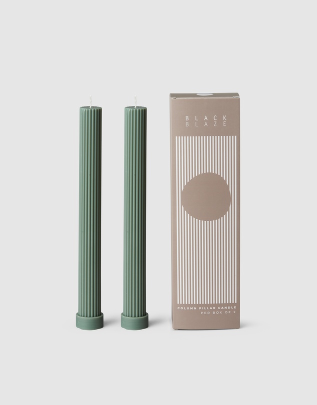 Black Blaze - Column Pillar Candle Duo