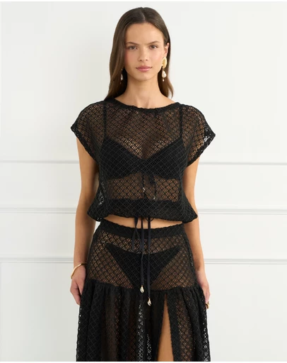 Aqua Blu Australia - Black Vera T-Shirt