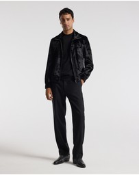 Calibre - Velvet Bomber Jacket Black