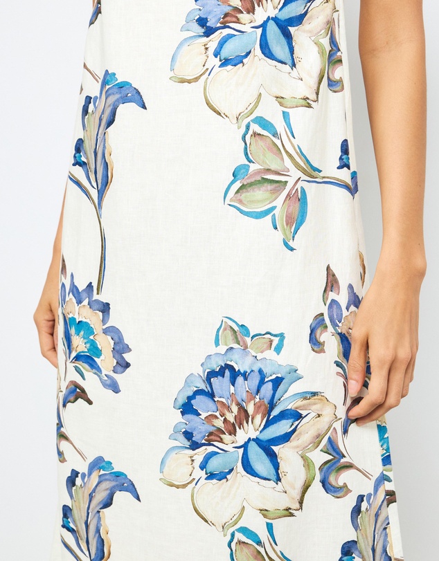 AERE - Lea Linen One Shoulder Midi Dress