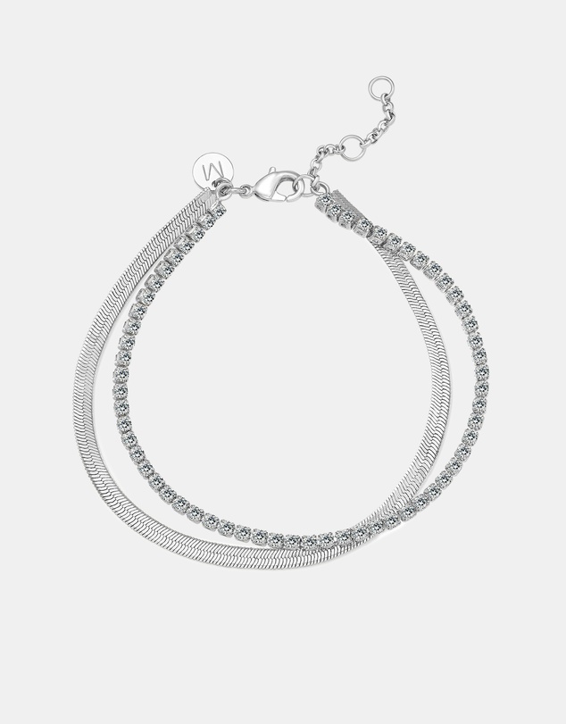Mestige - Twilight Duo Bracelet - Silver Plated