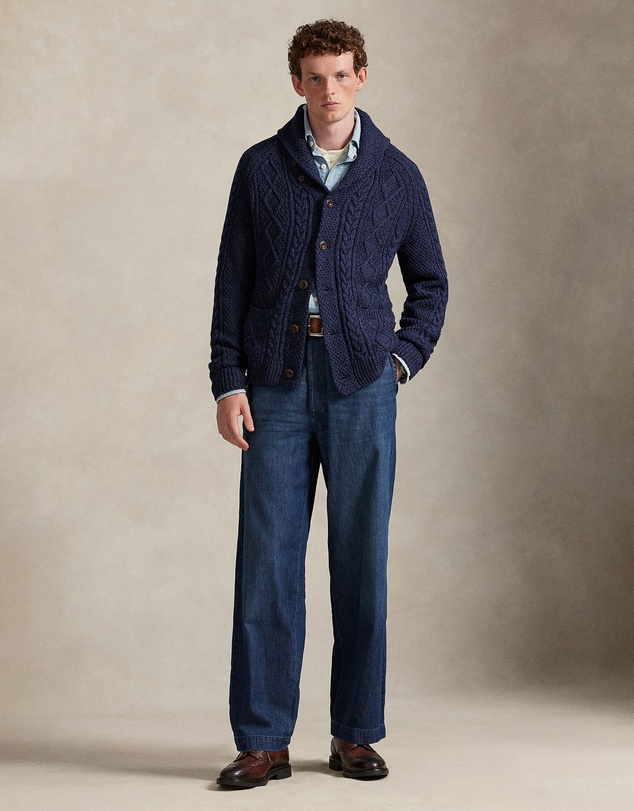 Polo Ralph Lauren - Aran-Knit Cotton Shawl-Collar Cardigan - ICONIC EXCLUSIVE