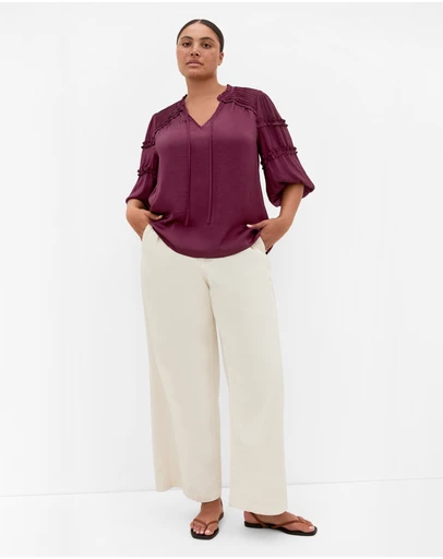 City Chic - Drama Queen Elbow Sleeve Shirt