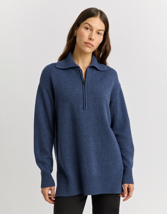Toorallie - Relaxed Longline Zip Polo
